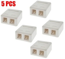 5x 2 Port Blank RJ45 CAT Network Surface Wall Mount Box For Insert Keystone Jack picture
