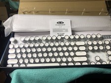 New In Box Typewriter Style Mechanical Gaming Keyboard White picture