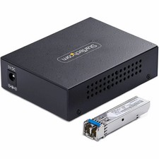 STARTECH MCM1110SMLC40 GIGABIT ETHERNET COPPER-TO-FIBER MEDIA CONVERTER, SM LC picture