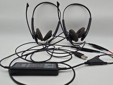 Jabra BIZ 1500 Duo QD Headset Lot with Link 265 USB Training Cable 2 Headsets picture