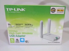 TP-Link TL-WN822N 300Mbps High Gain Wireless USB Adapter N300 w/ Box & Cables picture
