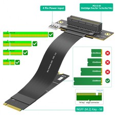 M.2 Key M 4.0 to PCI-e 4.0 4X 90° Adapter Card Nvme 4.0 to PCI-e Extension Cable picture