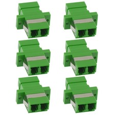 6x LC APC Duplex Singlemode Flange Fiber Optical Adapter Connector Coupler Green picture