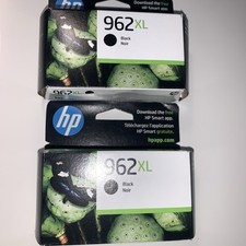 TWO (2) Brand new hp 962xl ink cartridges genuine black Expires Nov 2026 picture