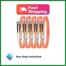 FiberPrime LC to ST Multimode Fiber Cable 5FT 5Pack picture