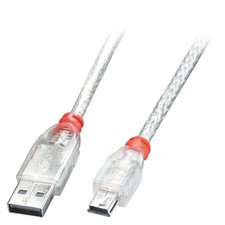 LINDY 3 m Type A to Mini-B USB 2.0 Cable - Transparent picture