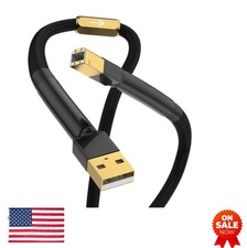 HiFi USB Cable 3.3FT Type A to B Male 24K Gold Plated USB 2.0 OFC Copper for picture
