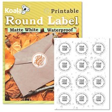 Koala Round Labels 2 Inch Printable Round Stickers Waterproof Matte White Label picture