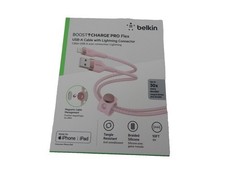 Belkin Boost Charge Pro Flex USB-C Lightning Connector Cable + Strap, Pink Open picture