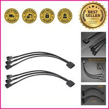 2 Pack Molex to 4 Pin Fan Adapter Cable - 10 inch, Supports 4 PC Fans Seamlessly picture