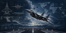 Military Fighter Jet Blueprint Desk Mat Mouse Pad | 2 Sizes | Aviation Art. picture