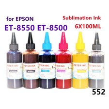 6X100ML Premium Sublimation refill Ink for EcoTank ET-8500 ET-8550 T552 picture