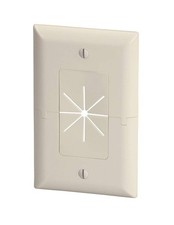 DataComm 45 0017 LA Low Profile Split TV Wall Plate Cable Management Lite Almond picture