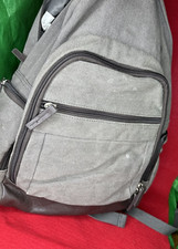Occasionally Made Large Laptop Padded Backpack Canvas Dark Gray Adjust Straps picture