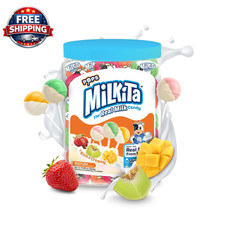 Real Milk Candy Lollipop Jar Fruity Mix (28 Count Lollipops) | Gluten-Free Healt picture