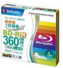 5pcs Verbatim Bluray Disc 50GB BD-R 4X Dual Layer BluRay Inkjet Printable W/T picture