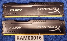 Lot of 2 Kingston HyperX Fury 8GB (2x4GB) PC3-12800 DDR3-1600 RAM HX316C10FBK2/8 picture