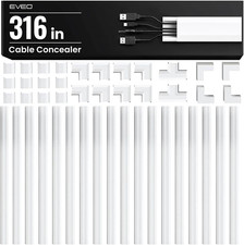 EVEO Cable Hider Wall 306” - Cable Raceway Cord Hider - Wire Covers for Cords on picture