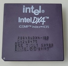 Vintage Rare Intel DX4 A80486DX4-100 SX900 Processor Collection/Gold picture