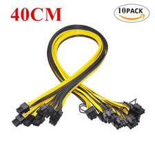 10 x 40cm (16inch) 6P to 8P (6+2Pin) Cable PCI-E Power Cable Splitter 18AWG picture