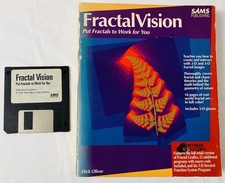FractalVision Book + 3.5 Floppy Disk 1992 Dick Oliver Sams Rare DOS Software Vtg picture