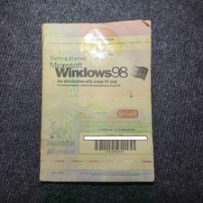 Microsoft Windows 98 Getting Started Manual COA Product Key OEM Vintage Retro PC picture