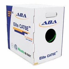 CAT6E Plenum 600MHz CMP 23AWG UTP Solid 100% Pure Copper, 1000 Ft, Green picture