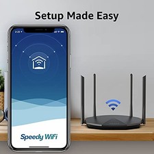 BLACK - SPEEDEFY HIGH SPEED PRO WIFI ROUTER  DUAL BAND AC2100 WIRELESS ROUTER picture