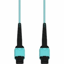 AddOn 10m MPO/UPC to MPO/UPC Aqua OM4 OFNR Riser-Rated 12-Strand Fiber Patch picture