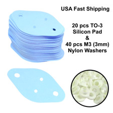 20pcs TO-3 Transistor Silicone Insulator Pads  & 40pcs M3 Nylon Shoulder Washers picture