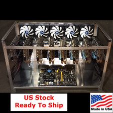 8 GPU Aluminum Mining Rig Frame Stackable Open Air Miner Case USA picture