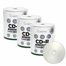 300 Smartbuy CD-R 52X 700MB/80Min Silver Inkjet Printable Blank Recording Disc picture