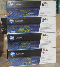 Lot Of 4 HP LaserJet 305A Toner Cartridge CE410A,CE411A,CE412A,CE413A picture