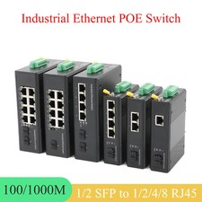 1PCS Gigabit SFP Industrial Converter 1/2 SFP to 1/2/4/8 POE Transceiver 1000M picture