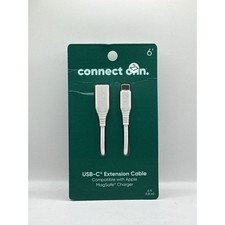 connect onn. USB-C Extension Cable Size 6 ft White picture