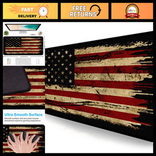 XL Retro American Flag Gaming Mouse Pad - Stitching Edge Desk Mat for Laptops picture
