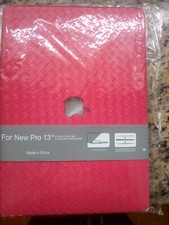 Hard Case Cover for MacBook New Pro 13   Pink Shell Laptop Basket Weave New Item picture