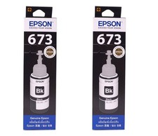 *2PCS* ORIGINAL EPSON T673 T6731 BLACK PRINTER INK 70ML For L800 L805 L1800 picture