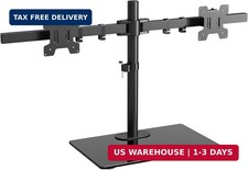 WALI Free Standing Dual Monitor Stand, Height Adjustable Monitor Mount with Glas picture