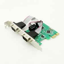 1x 9-Pin Serial Ports DB9 RS232 PCI-E Adapter Card Full Height Free High Profile picture