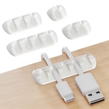 GLUIT Adhesive Desktop Cable Organizer Versatile Cord Holders Wire White picture