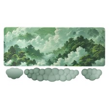 Gaming Desk Mat with Keyboard Wrist Rest Set, 4 in 1 Large Mouse Pad & Cloud ... picture