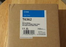 05-2023 NEW EPSON T6362 Cyan Ink 700ml for Stylus Pro 7890/7900/9890/9900 picture