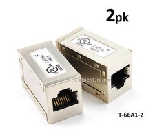 2-PACK Shielded RJ45 CAT.6a Network F/F GIGABIT Ethernet InLine Coupler picture