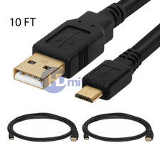 2x Long Micro USB Cable 10FT 3m USB Micro Cord Data Sync Charger Cable 10 Feet picture