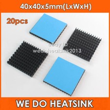 20pcs 40x40x5mm Aluminum Heatsink For PC IC Radiator With Blue Thermal Pad Tape picture
