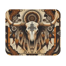 Boho Skull Mouse Pad - Western Decor for Home Office, Cow Skull Art, Gamer Pad picture