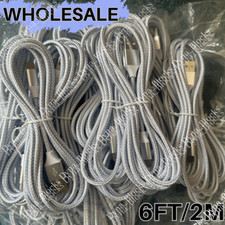 Bulk Lot Braided USB Cable 6FT For iPhone 14/13/12/11/XS/8/7/6 Fast Charge Cord picture