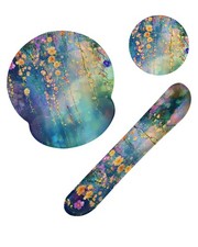Watercolor Ivy Flower Spring Flower Mouse Pad with Wrist Rest and Keyboard Wr... picture