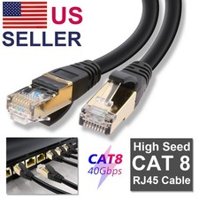 CAT 8 Ethernet RJ45 LAN Cable High Speed 40Gbps Patch Network Gold Plated 6-50ft picture